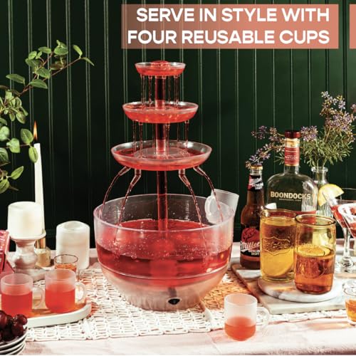1.5 Gal 3 Tier LED Drink Fountain with 4 Reusable Cups Z145905