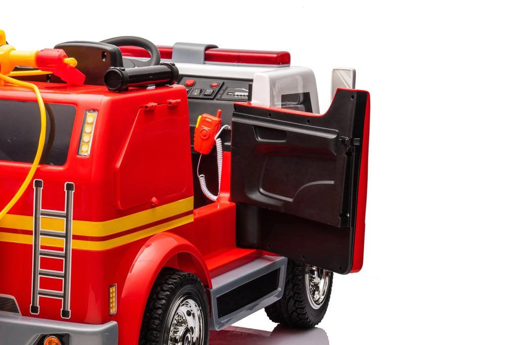 24V 2-Seater Ride-on Fire Truck with Remote Control, LED Lights, Water Gun I46939