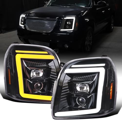 2007-2014 GMC Yukon XL 1500 2500 LED Projector Headlights Assembly Pair W2488