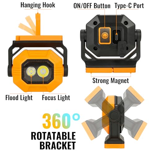 1500LM Portable COB Magnetic Work Light 2 PCS G215