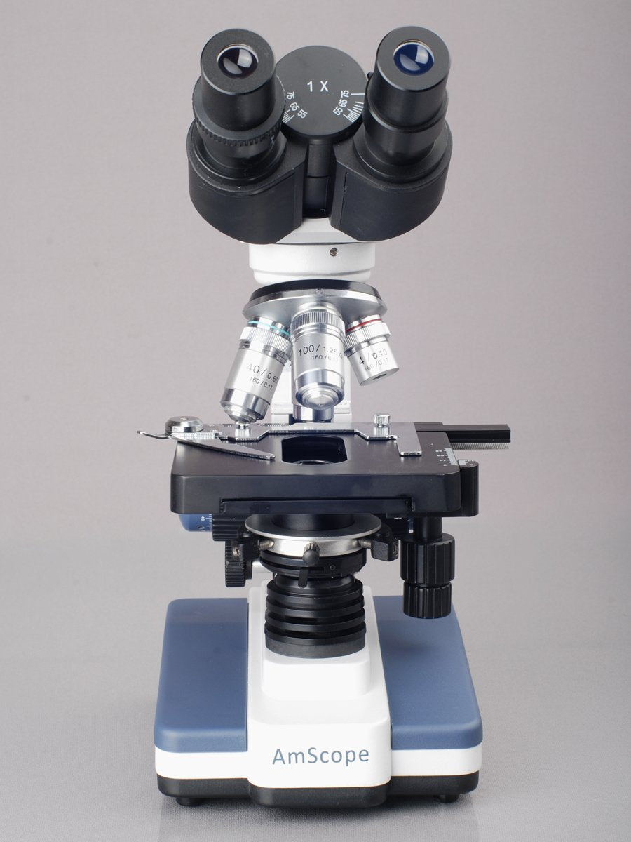 40X-2500X LED Digital Binocular Compound Microscope with 3D Stage and USB Camera V6083