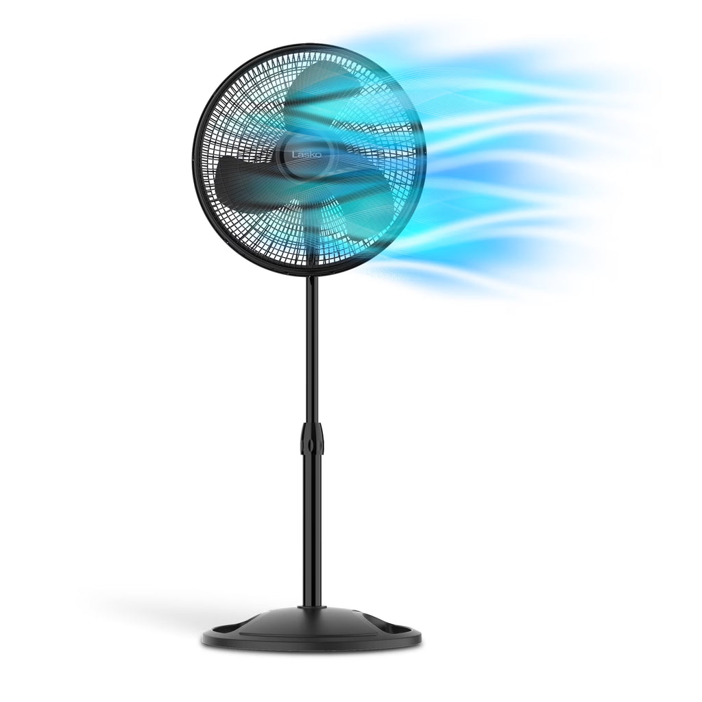 16" Oscillating Adjustable Pedestal Fan with 3-Speeds, 47" H, Black E963978