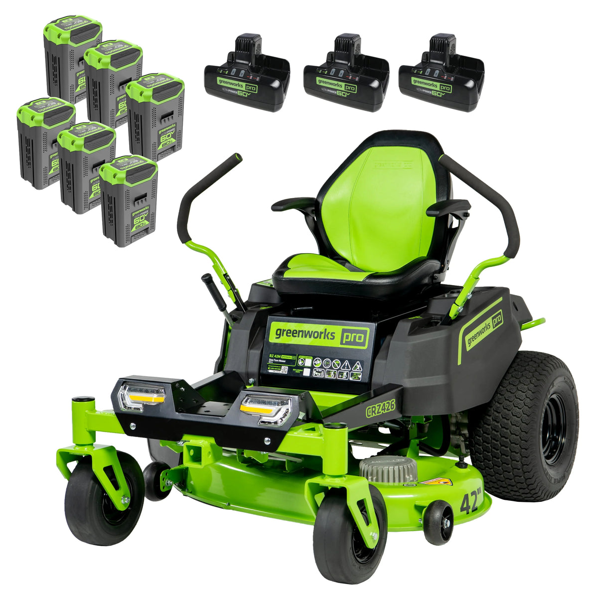 60V 42” Cordless Battery Zero Turn Riding Lawn Mower with 8Ah Batteries U219726