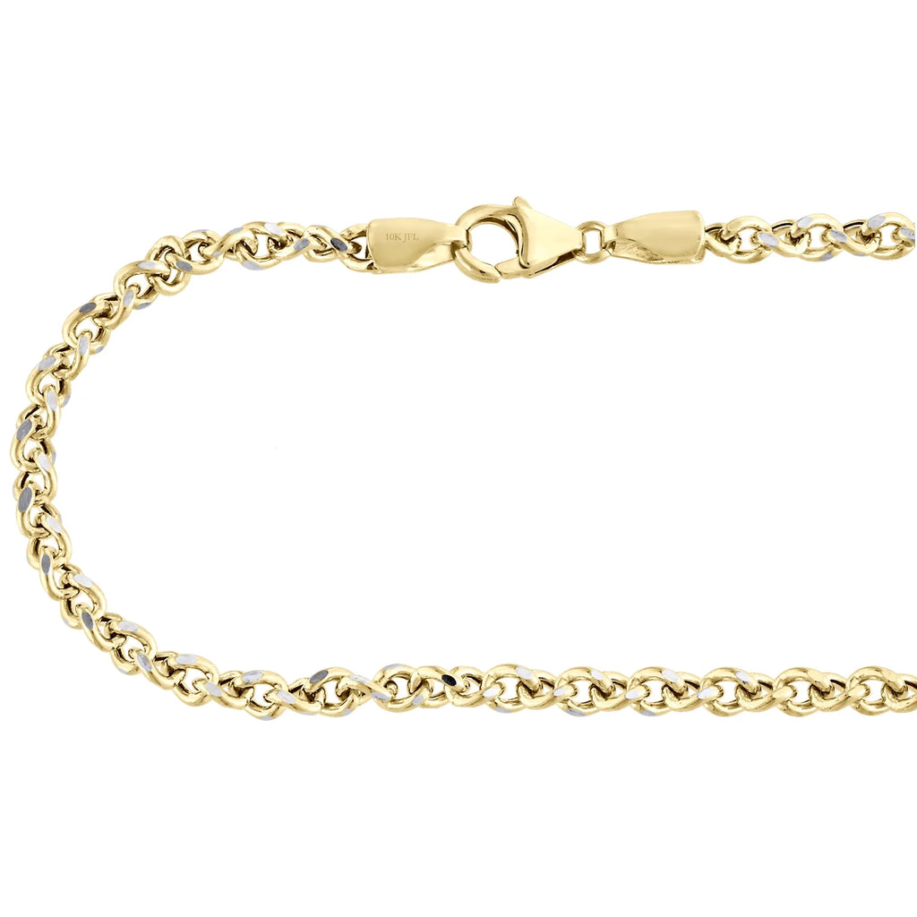 18 Inch Yellow Gold Twisted Curb Chain Necklace I4782