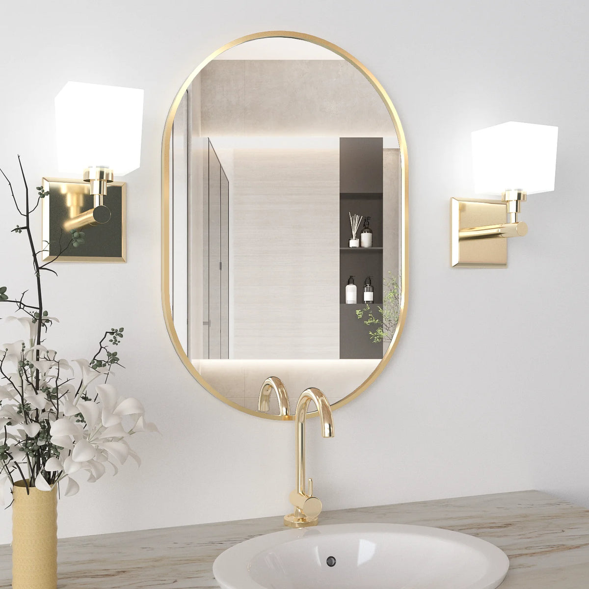 2 Pieces Oval Mirror U602