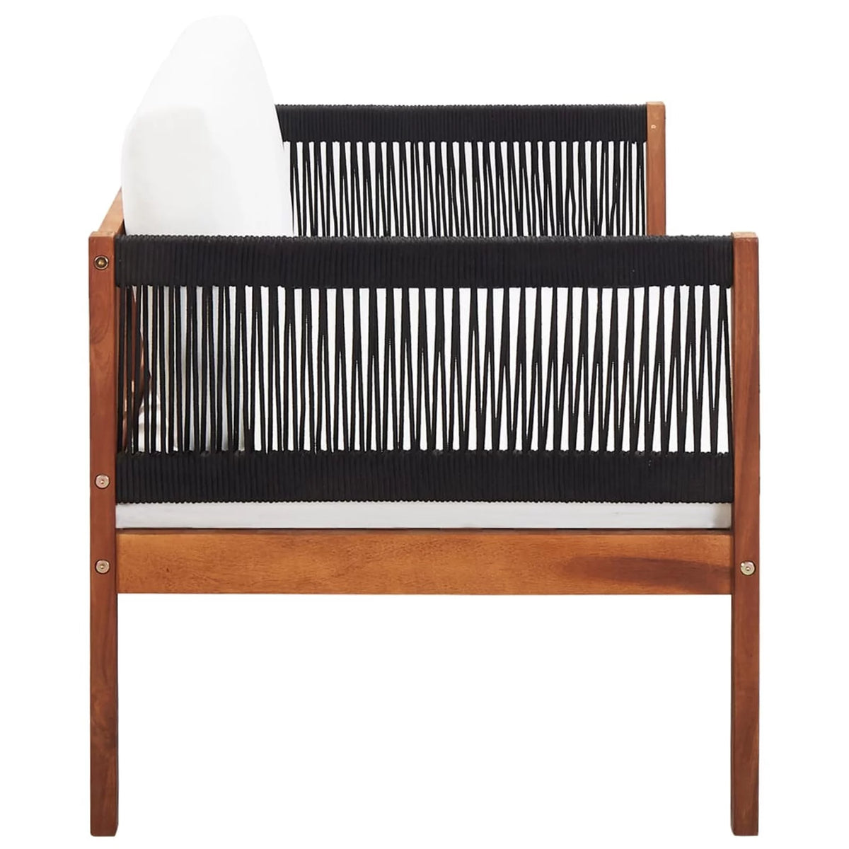 2-Seater Acacia Wood Patio Sofa with Cushions J659