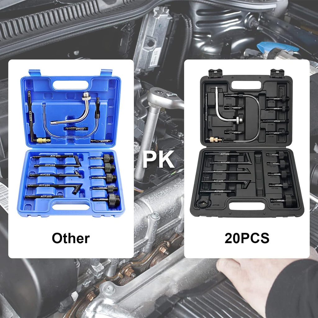 10L Manual Automatic Transmission Fluid Refill Pump Set with 20 PCS Adapters E17364