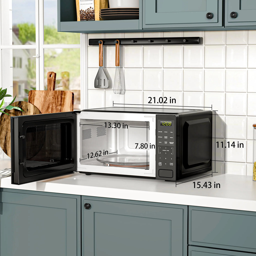1.1 Cu ft 1000 Watts Black Countertop Microwave Oven S7430