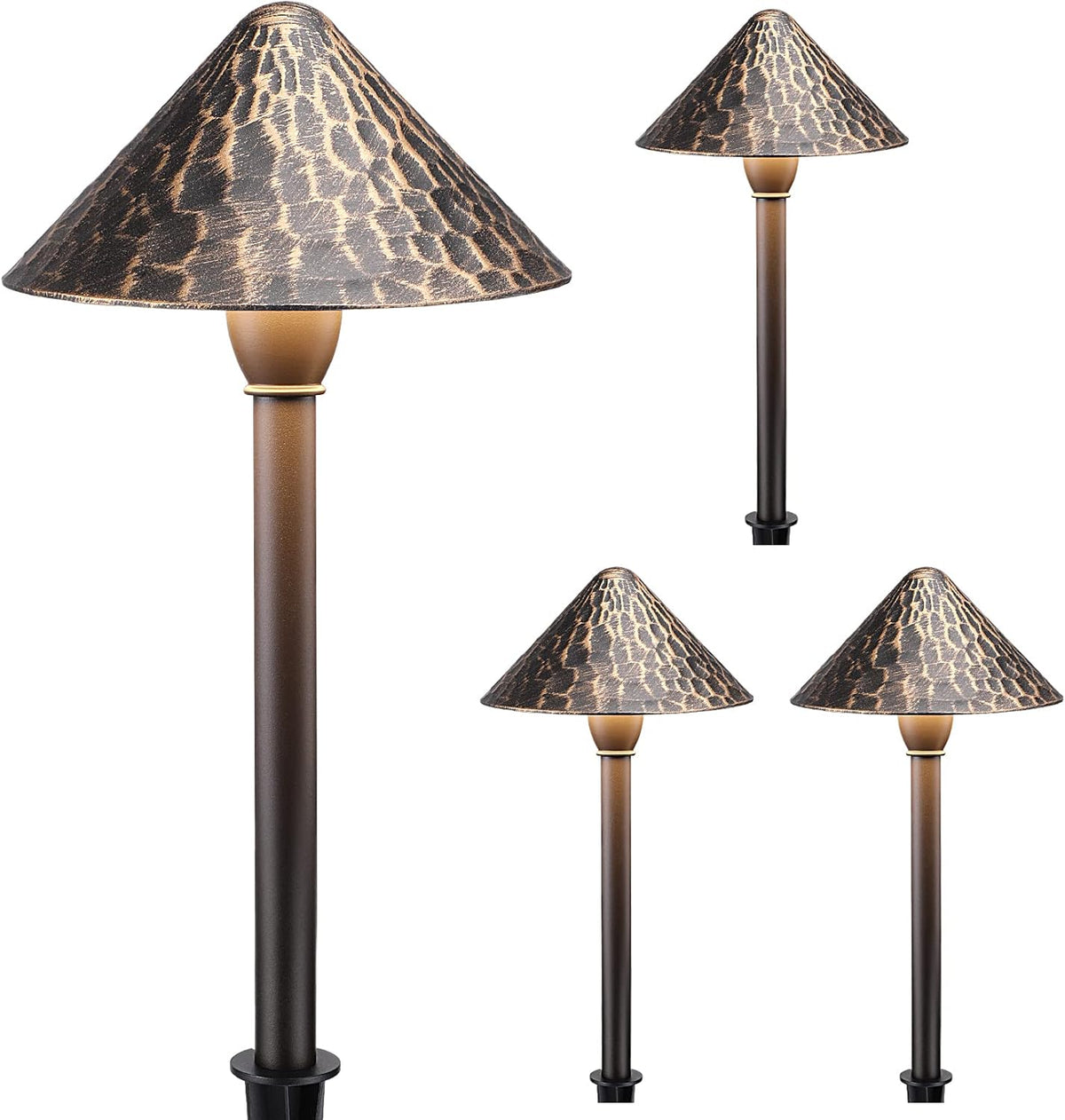 4 Pack Retro Bronze Aluminum LED Pathway Lights B457