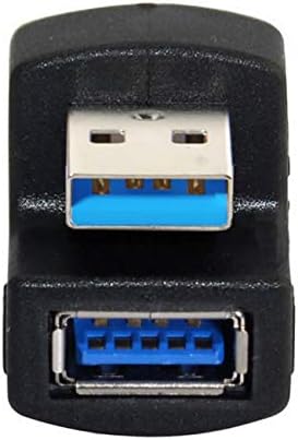 1 Set Up & Down Angled USB 3.0 Adapter A Male to Female Extension 180 Degree 5Gbps T49744