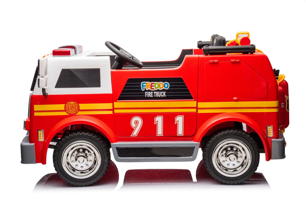 24V 2-Seater Ride-on Fire Truck with Remote Control, LED Lights, Water Gun I46939
