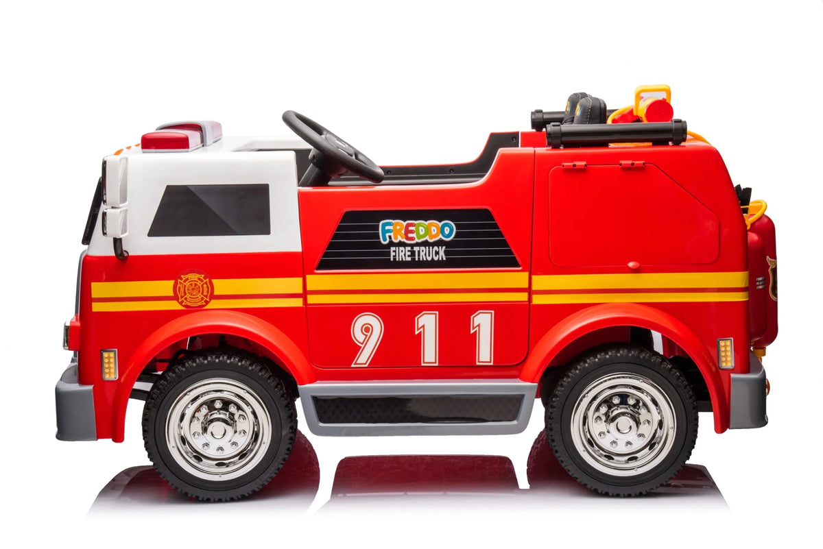24V 2-Seater Ride-on Fire Truck with Remote Control, LED Lights, Water Gun I46939