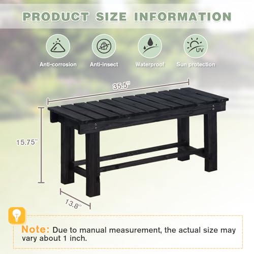2-Person Wood Outdoor Bench E17897