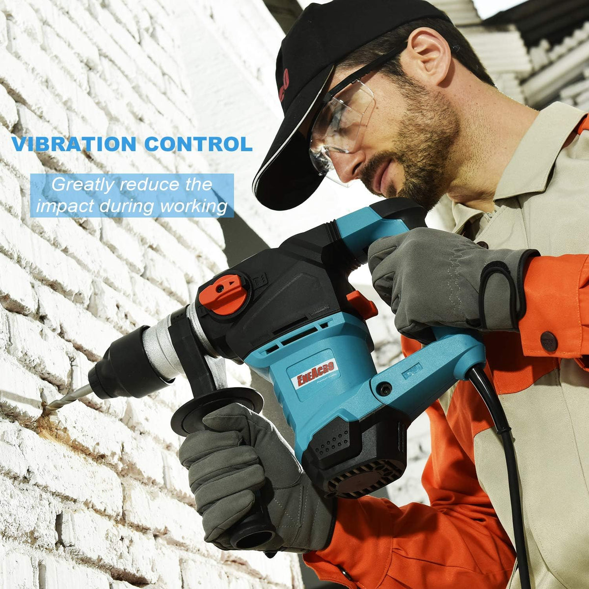 1-1/4 Inch SDS-Plus 12.5 Amp Heavy Duty Rotary Hammer Drill with Case B10916