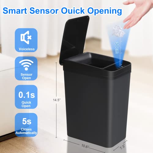 2 Pack 2.2 Gallon Touchless Motion Sensor Trash Can Z876