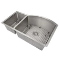 33 in. Undermount Double Bowl Stainless Steel Kitchen Sink with Bottom Grid P56971