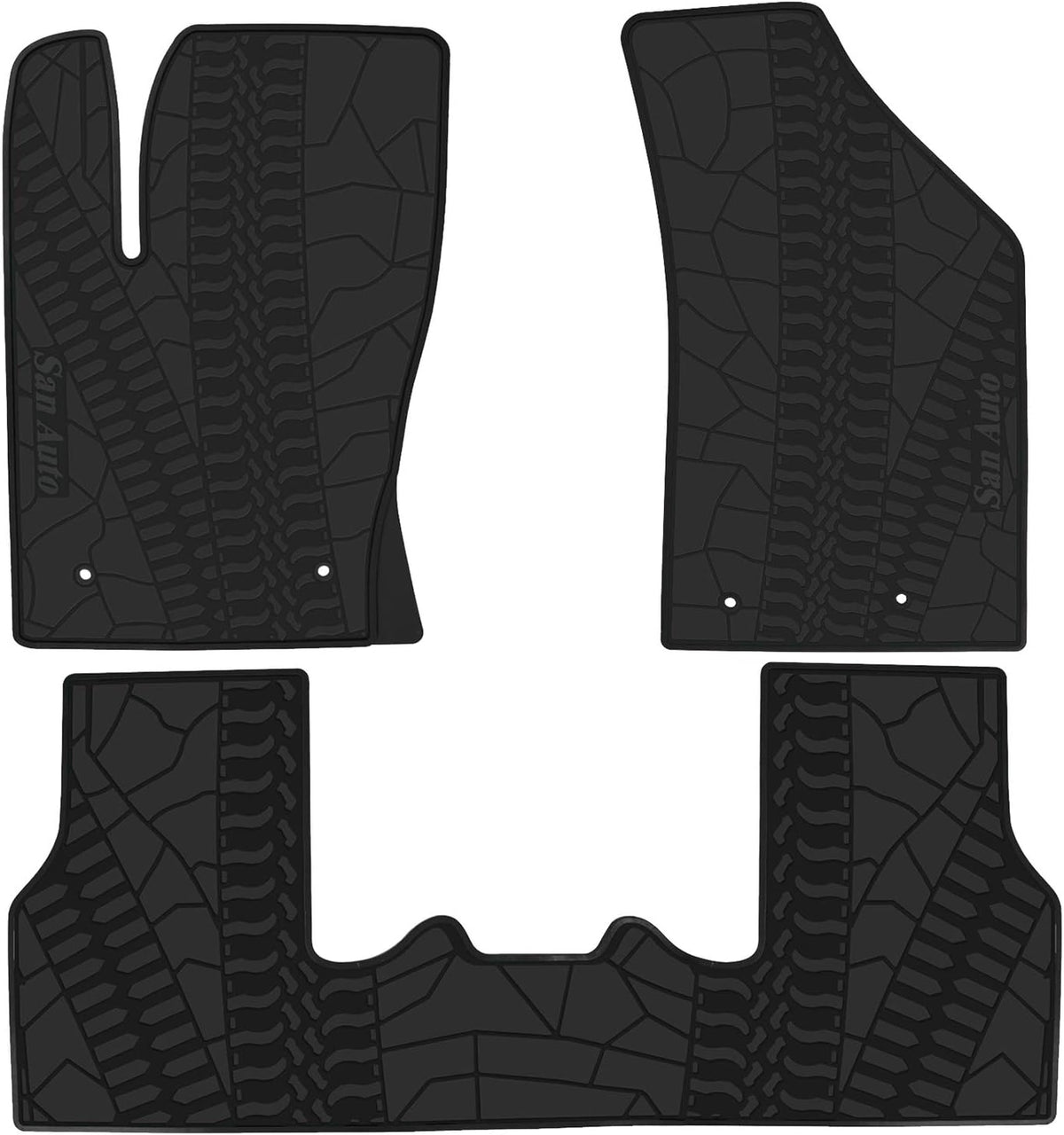 Custom Fit Black Rubber Car Floor Mat Set R14093