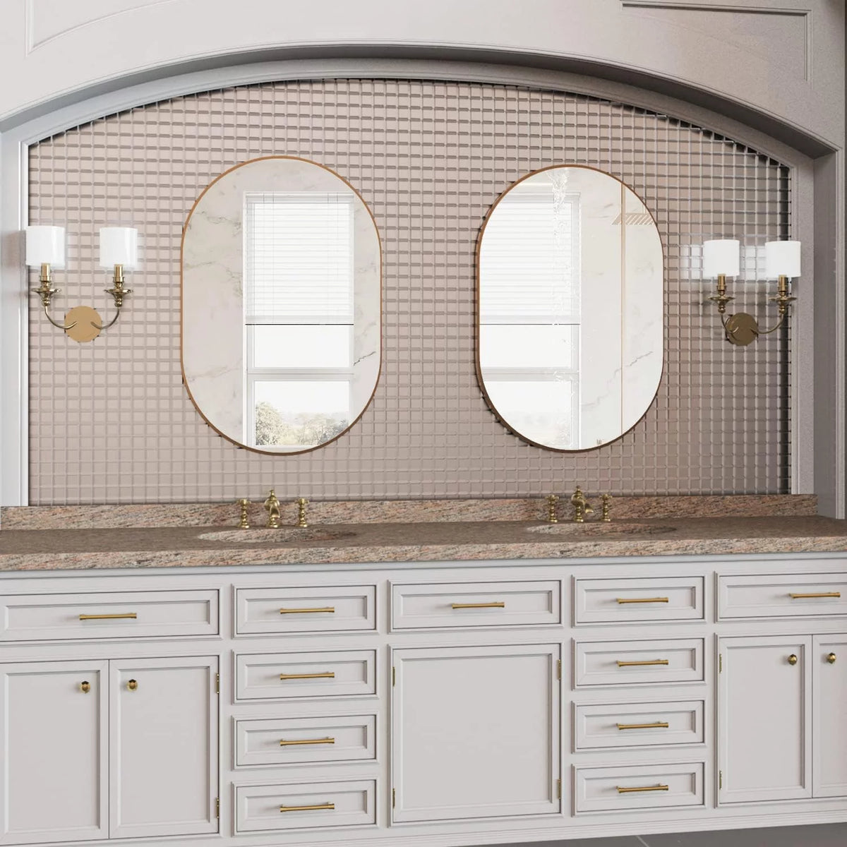 2 Pieces Oval Mirror U602