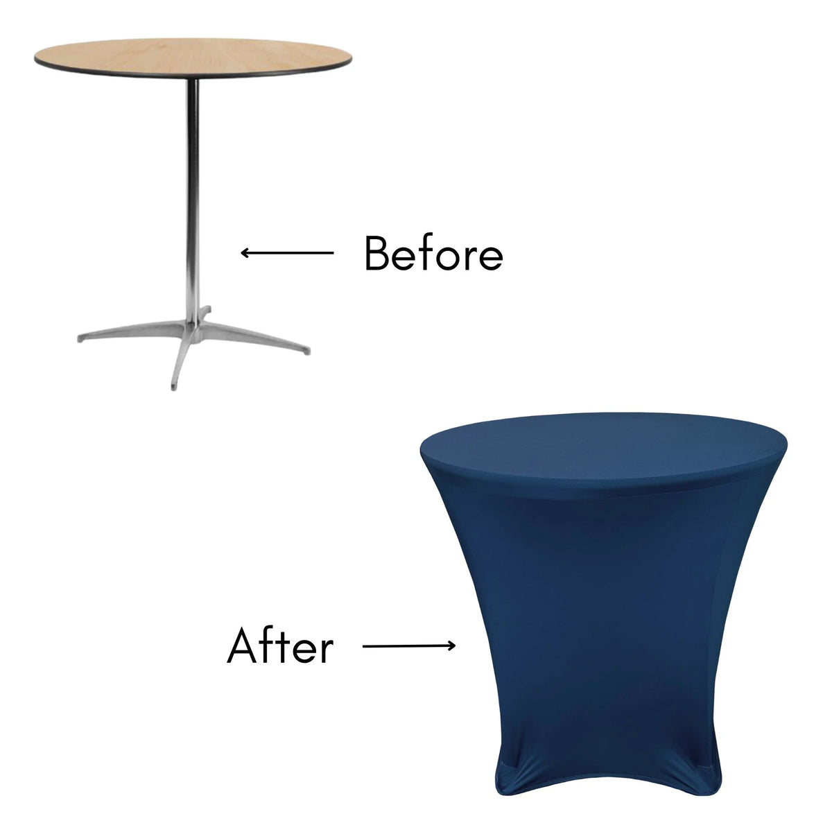 36 x 30 Inch Round Stretch Spandex Table Cover Navy Blue S453452