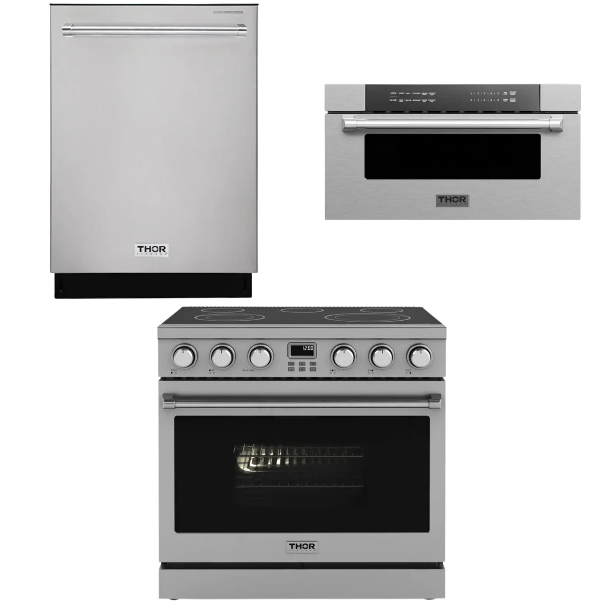 36 Electric Range, Dishwasher and Microwave M237