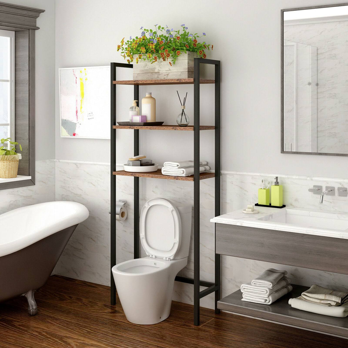 3-Tier Over The Toilet Cabinet Storage Rack A172857