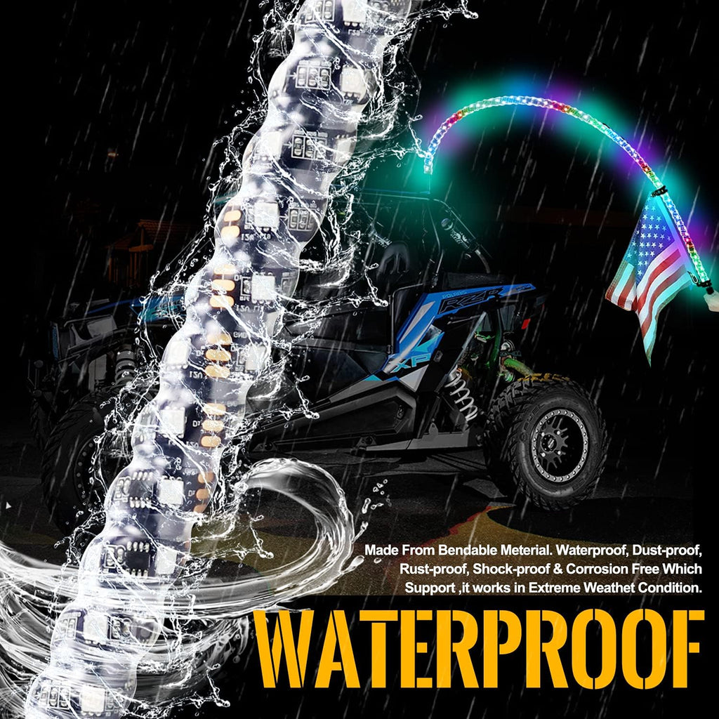 2 Pack Lighted Whips with Remote and App Control R137789