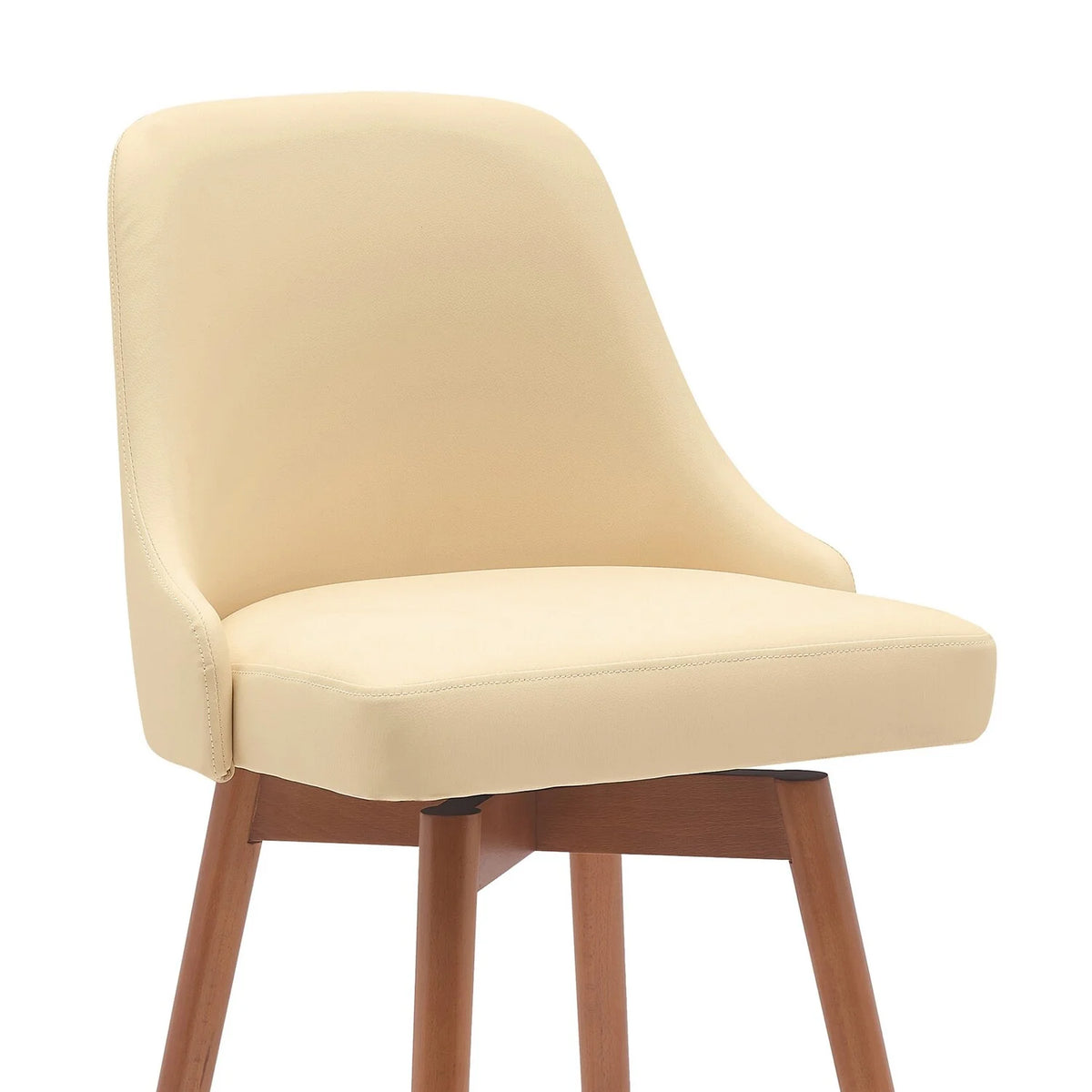 26 Inch Swivel Counter Stool Chair Cream Faux Leather E967697
