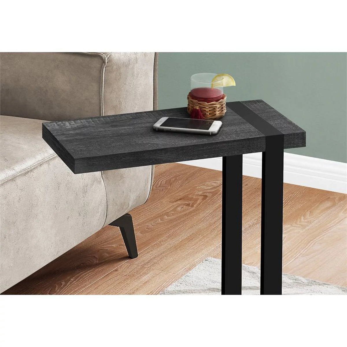 19.25" Rectangular Wood Side Table in Black - Set of 2 J599